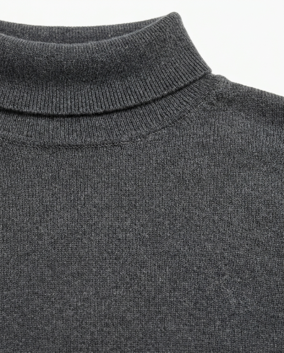 Men's Fine Merino Wool Roll Neck Jumper