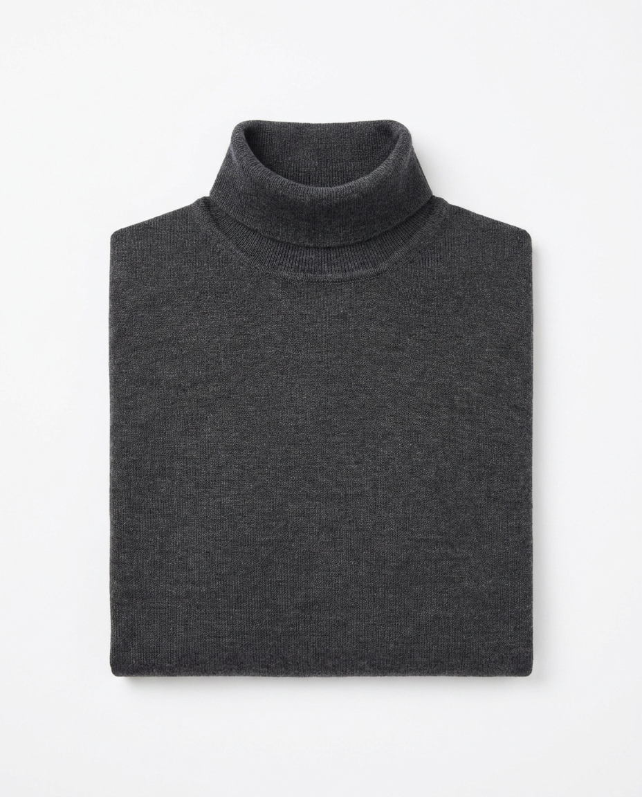 Men's Fine Merino Wool Roll Neck Jumper